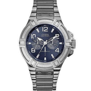 Guess Rigor Quartz Black Dial Silver Steel Strap Watch For Men - W0218G2 Buy Now By Guess