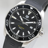 Tag Heuer Aquaracer Quartz Black Dial Black Rubber Strap Watch for Men - WAY101A.FT6141 Buy Now By Tag Heuer