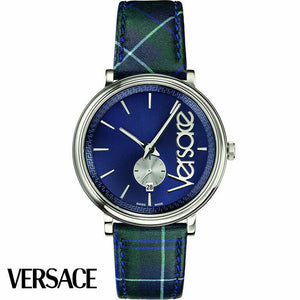 Versace V-Circle The Clans Edition Blue Dial Blue & Green Leather Strap Watch for Women - VEBQ00118 Buy Now By Versace