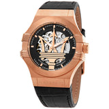 Maserati Potenza Automatic Skeleton Black Dial Black Leather Strap Watch For Men - R8821108039 Buy Now By Maserati