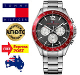 Tommy Hilfiger Luke Chronograph Black Dial Silver Steel Strap Watch for Men - 1791122 Buy Now By Tommy Hilfiger
