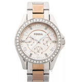 Fossil Riley Multifunction Rose Gold Dial Two Tone Steel Strap Watch for Women - ES4145 Buy Now By Fossil