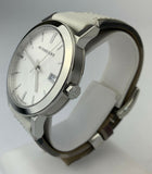 Burberry The City Silver Dial White Leather Strap Watch for Women - BU9019 Buy Now By Burberry