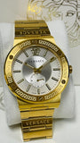 Versace Greca Silver Dial Gold Steel Strap Watch for Men - VEVI00520 Buy Now By Versace