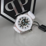 Philipp Plein The Skull White Dial White Silicone Strap Watch for Men - PWAAA1521 Authentic Buy Shop Now