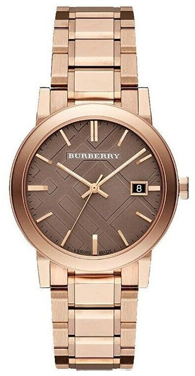 Burberry The City Light Brown Dial Rose Gold Steel Strap Watch for Women - BU9005 Buy Now By Burberry