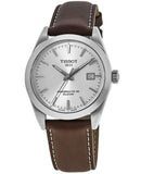 Tissot Gentleman Powermatic 80 Silicium Silver Dial Brown Leather Strap Watch For Men - T127.407.16.031.00 Buy Now By Tissot