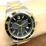 Movado Series 800 Chronograph Black Dial Two Tone Steel Strap Watch For Men - 2600146 Buy Now By Movado