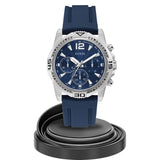 Guess Commander Blue Dial Blue Rubber Strap Watch for Men - GW0211G1 Buy Now By Guess