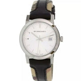 Burberry The City White Dial Black Haymarket Leather Strap Watch for Women - BU9150 Buy Now By Burberry