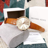 Michael Kors Jaryn Quartz Gold Dial Brown Leather Strap Watch For Women - MK2496 Buy Now By Michael Kors