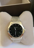 Gucci G Timeless Diamonds Black Dial Silver Steel Strap Watch For Women - YA126408 Buy Now By Gucci
