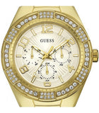Guess Luna Diamonds White Dial Gold Steel Strap Watch for Women - W0729L2 Buy Now By Guess