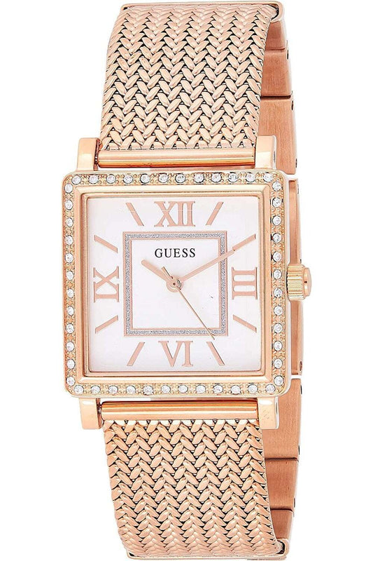 Guess Highline Off White Dial Rose Gold Stainless Steel Mesh Strap Watch For Women - W0826L3 Buy Now By Guess