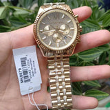 Michael Kors Lexington Chronograph Gold Dial Gold Steel Strap Watch For Men - MK8579 Buy Now By Michael Kors