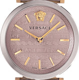 Versace V-Twist Quartz Purple Dial Purple Leather Strap Watch for Women - VELS00219 Buy Now By Versace