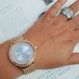Guess Willow Crystal Blue Dial Rose Gold Mesh Bracelet Watch For Women - W0836L1 Buy Now By Guess