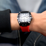 Guess Phoenix Multifunction Black Dial Red Rubber Strap Watch for Men - GW0203G4 Buy Now By Guess