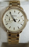 Fossil Tailor Gold Dial Gold Steel Strap Watch for Women - ES4263 Buy Now By Fossil