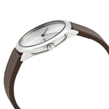 Calvin Klein Minimal Silver Dial Brown Leather Strap Watch for Men - K3M221G6 Buy Now By Calvin Klein
