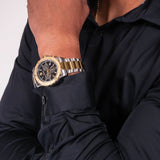 Movado Series 800 Chronograph Black Dial Two Tone Steel Strap Watch For Men - 2600138 Buy Now By Movado