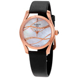 Tissot T Wave Diamond Mother of Pearl Dial Black Leather Strap Watch For Women - T112.210.36.111.00 Buy Now By Tissot
