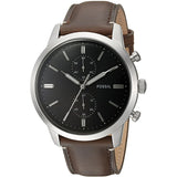 Fossil Townsman Chronograph Black Dial Brown Leather Strap Watch for Men - FS5280 Buy Now By Fossil