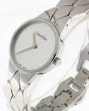 Calvin Klein Snake Silver Dial Silver Steel Strap Watch For Women - K6E23146 Buy Now By Calvin Klein