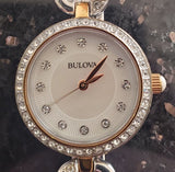 Bulova Crystals Mother of Pearl Dial Two Tone Steel Strap Watch for Women - 98X108 Buy Now By Bulova