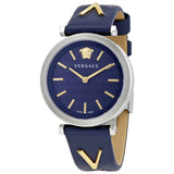 Versace V-Twist Quartz Blue Dial Blue Leather Strap Watch for Women - VELS00119 Buy Now By Versace
