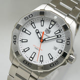 Tag Heuer Aquaracer Quartz White Dial Silver Steel Strap Watch for Men - WBD1111.BA0928 Buy Now By Tag Heuer