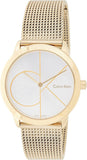 Calvin Klein Minimal Silver Dial Gold Mesh Bracelet Watch for Women - K3M22526 Buy Now By Calvin Klein