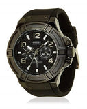 Guess Rigor Analog Black Dial Black Leather Strap Watch For Men - W0040G1 Buy Now By Guess
