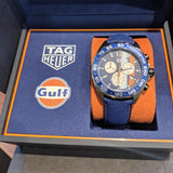 Tag Heuer Formula 1 Gulf Edition Blue Dial Blue Leather Strap Watch for Men - CAZ101N.FC8243 Buy Now By Tag Heuer