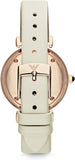 Emporio Armani Gianni T Bar Light Brown Dial White Leather Strap Watch For Women - AR1769 Buy Now By Emporio Armani