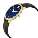 Movado Ultra Slim Blue Dial Brown Leather Strap Watch For Women - 0607092 Buy Now By Movado
