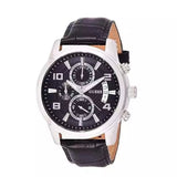 Guess Exec Chronograph Quartz Black Dial Black Leather Strap Watch for Men - W0076G1 Buy Now By Guess