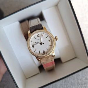 Burberry Utilitarian White Dial Multicolor Leather Strap Watch for Women - BU7851 Buy Now By Burberry