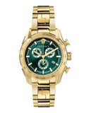 Versace V-Ray Chronograph Quartz Green Dial Gold Steel Strap Watch For Men - VE2I00621 Buy Now By Versace