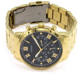 Guess Hendrix Multifunction Black Dial Gold Steel Strap Watch for Men - W1309G2 Buy Now By Guess