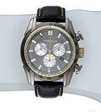 Versace V Ray Chronograph Grey Dial Black Leather Strap Watch for Men - VDB020014 Buy Now By Versace