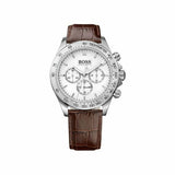 Hugo Boss Ikon White Dial Brown Leather Strap Watch for Men - 1513175 Buy Now By Hugo Boss