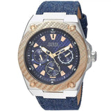 Guess Legacy Analog Blue Dial Blue Denim Strap Watch for Men - W1058G1 Buy Now By Guess