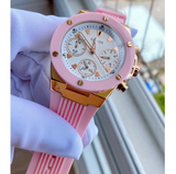 Guess Athena White Dial Pink Rubber Strap Watch For Women - GW0030L4 Buy Now By Guess