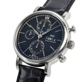 IWC Portofino Chronograph Black Dial Black Leather Strap Watch for Men - IW391029 Buy Now By IWC