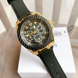 Guess Zena Chronograph Black Dial Black Rubber Strap Watch For Women - W1094L6 Buy Now By Guess