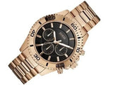 Guess Chaser Chronograph Black Dial Rose Gold Steel Strap Watch for Men - W0170G3 Buy Now By Guess