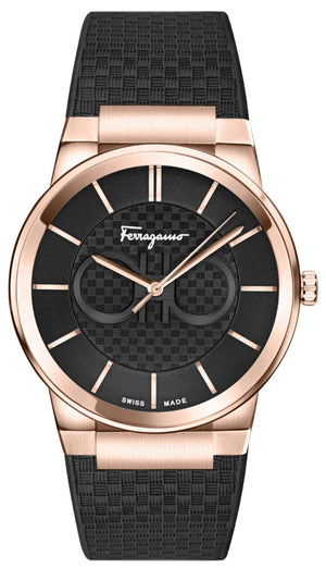 Salvatore Ferragamo Sapphire Bracelet Black Dial Black Silicone Strap Watch For Men - SFHP01324 Buy Now By Salvatore Ferragamo