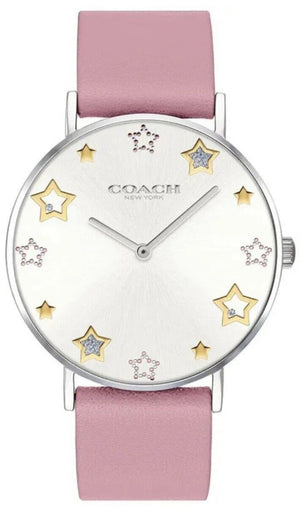 Coach Perry Mother of Pearl White Dial Pink Leather Strap Watch for Women - 14503243 Buy Now By Coach
