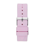 Guess G-Twist Diamonds Silver Dial Pink Rubber Strap Watch for Women - W1240L1 Buy Now By Guess